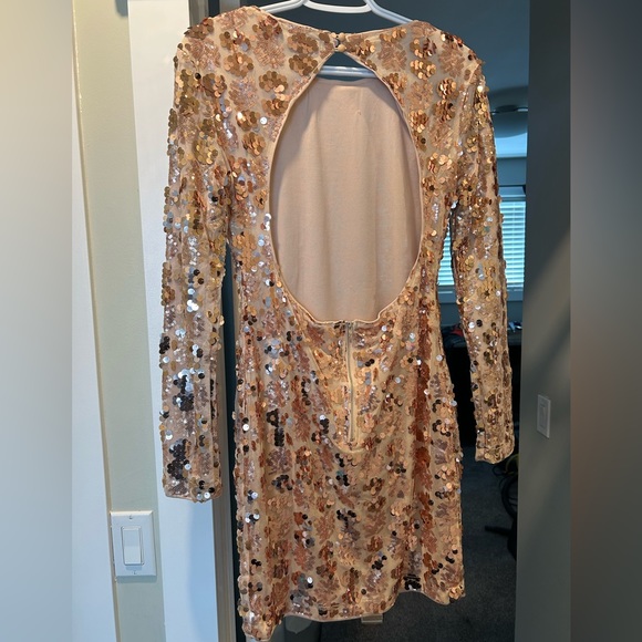 Rose Gold Sequence Mini Dress - Picture 2 of 4
